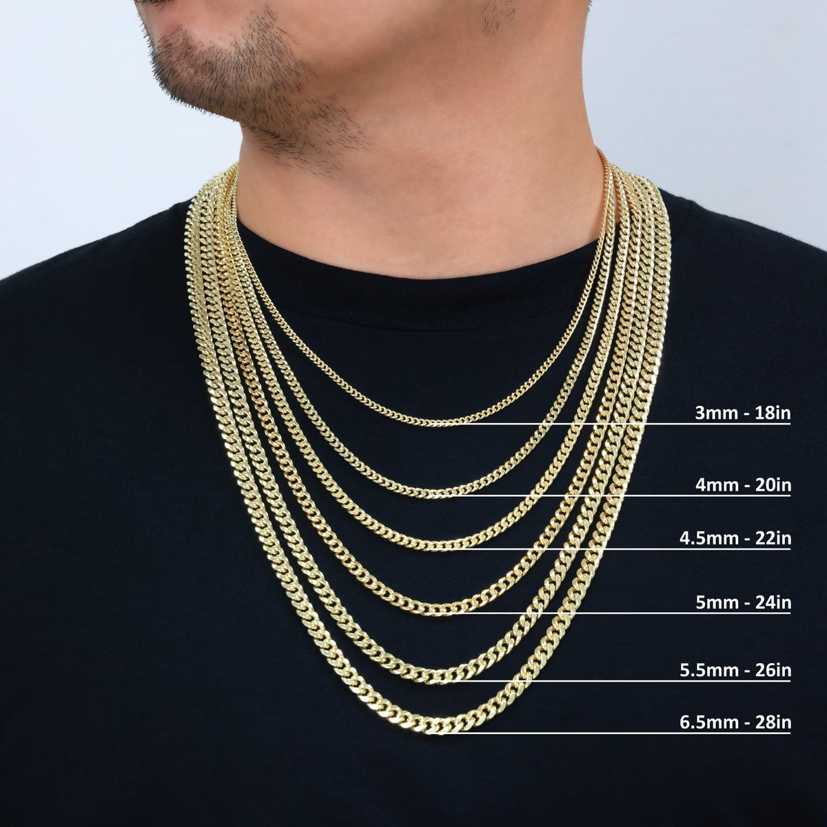 14K Yellow Gold Cuban Link Chain Necklace H7606