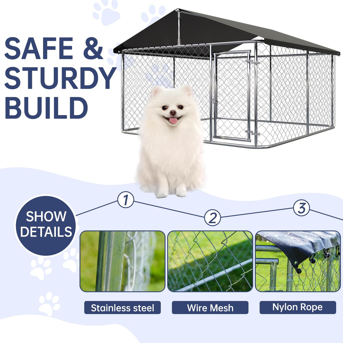 Heavy Duty Steel Dog Kennel with Secure Lock G9024