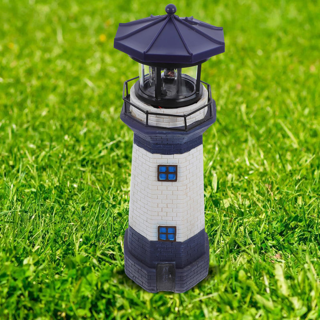 Solar Rotating Lighthouse Light Outdoor Waterproof Garden Decor X6026