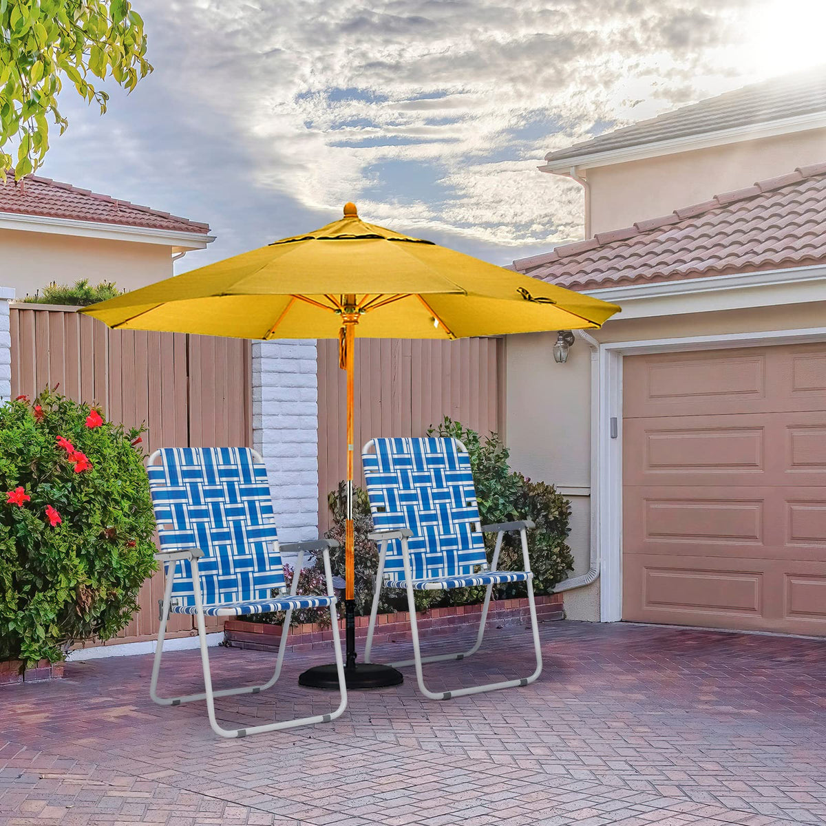 Set of 2 Blue Webbed Folding Camping Chairs T72564