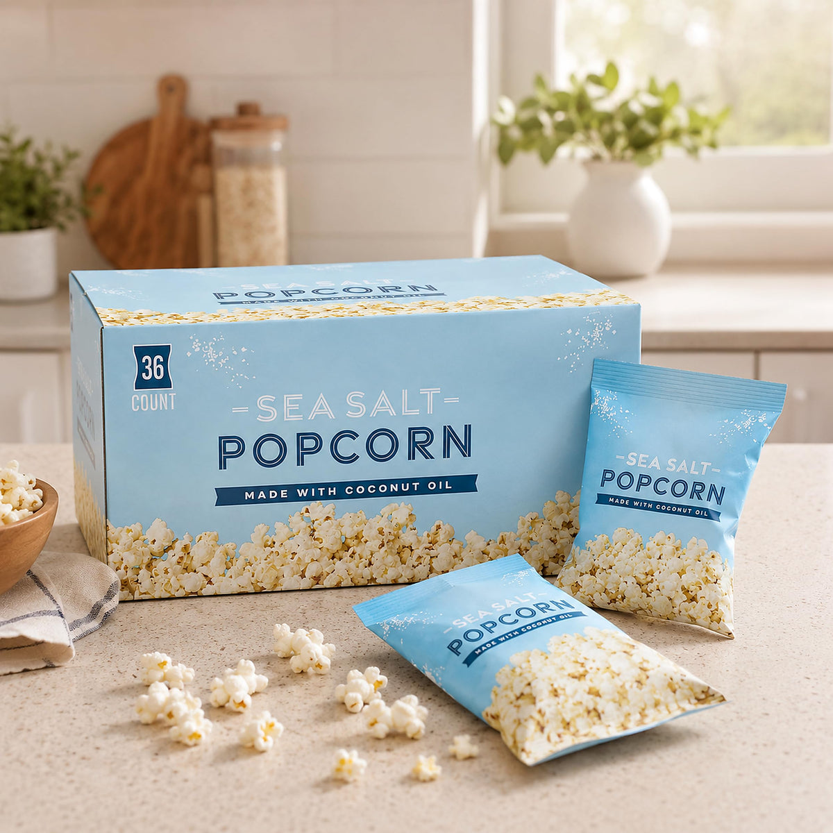 Sea Salt Popcorn with Coconut Oil B892