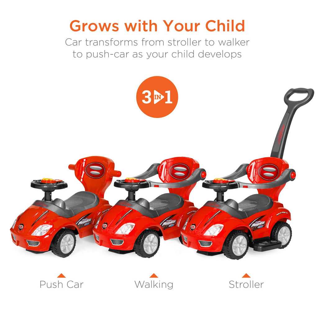 Kids 3-in-1 Push and Pedal Ride On Car T7746