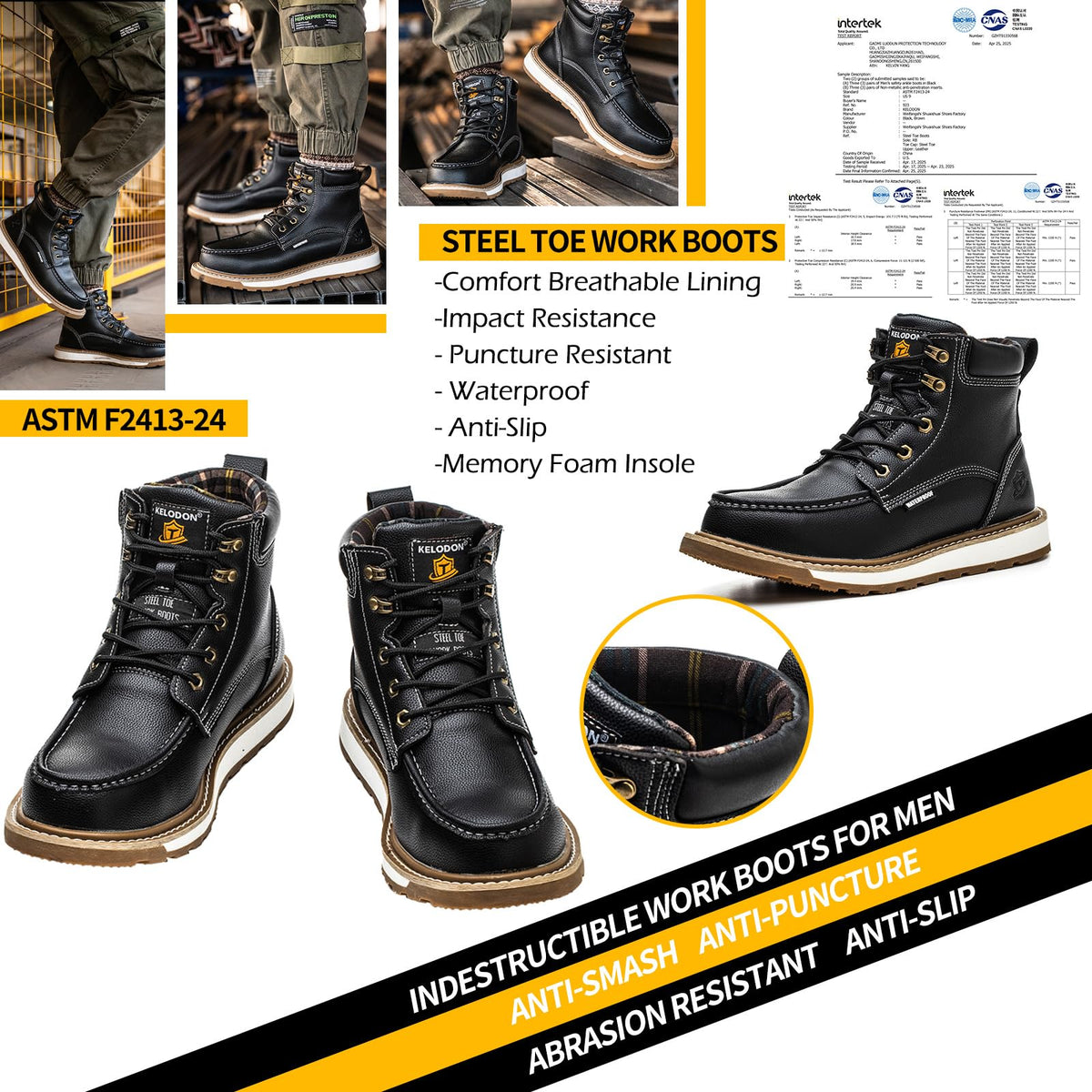 Waterproof Steel Toe Work Boots A464