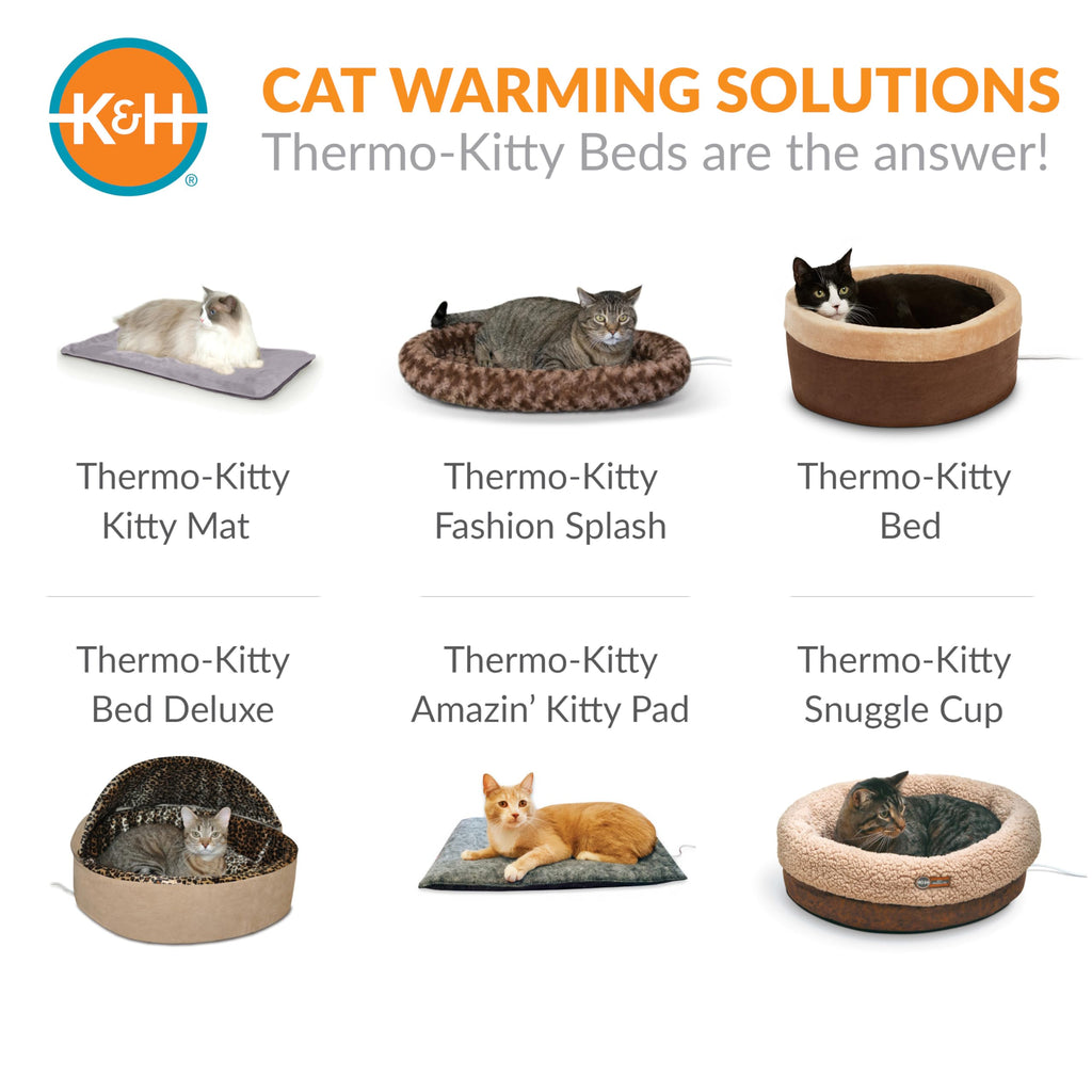 Self-Warming Cat Bed Pad Small 21 X 17 Gray Black M8378