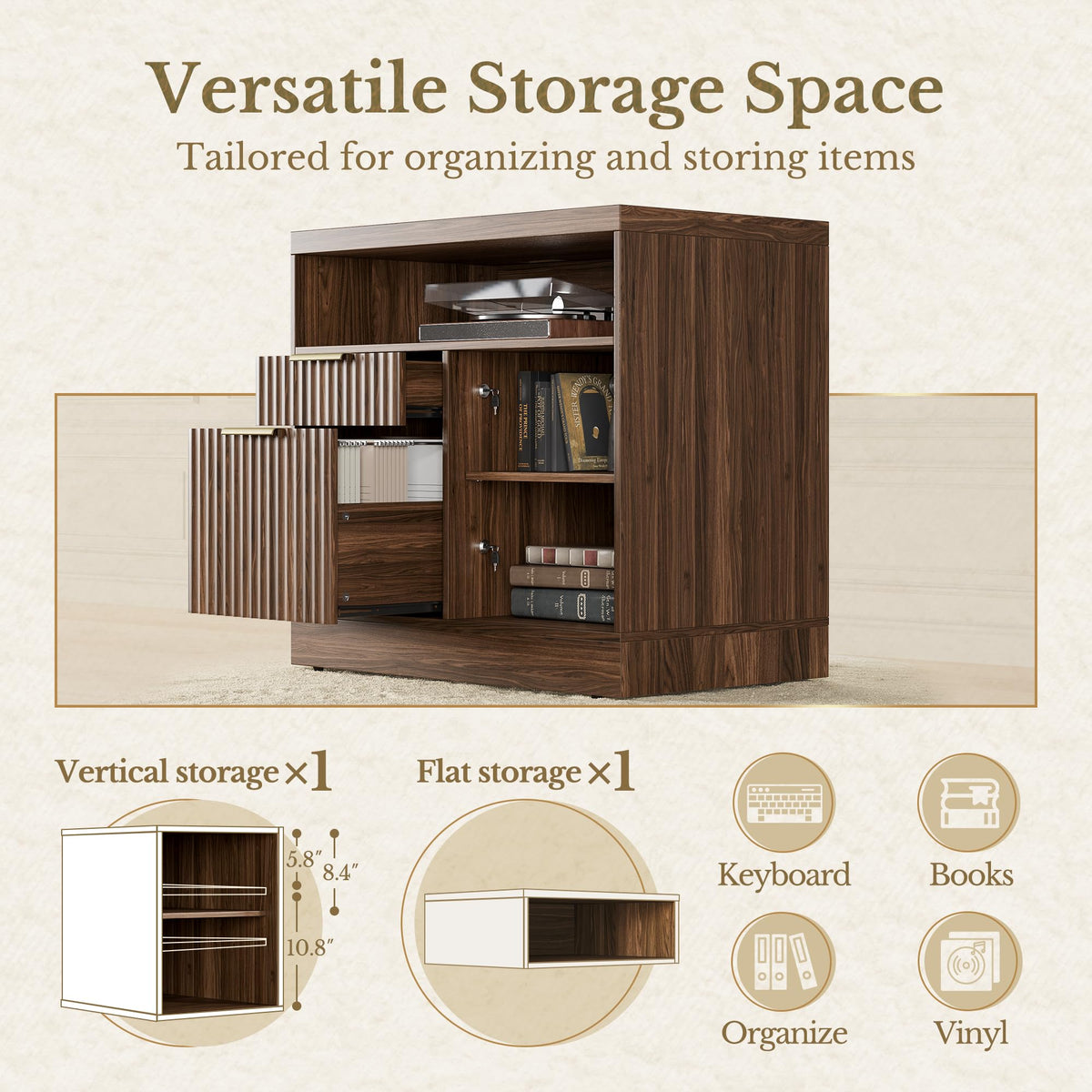 2 Drawer File Cabinet with Lock Y463