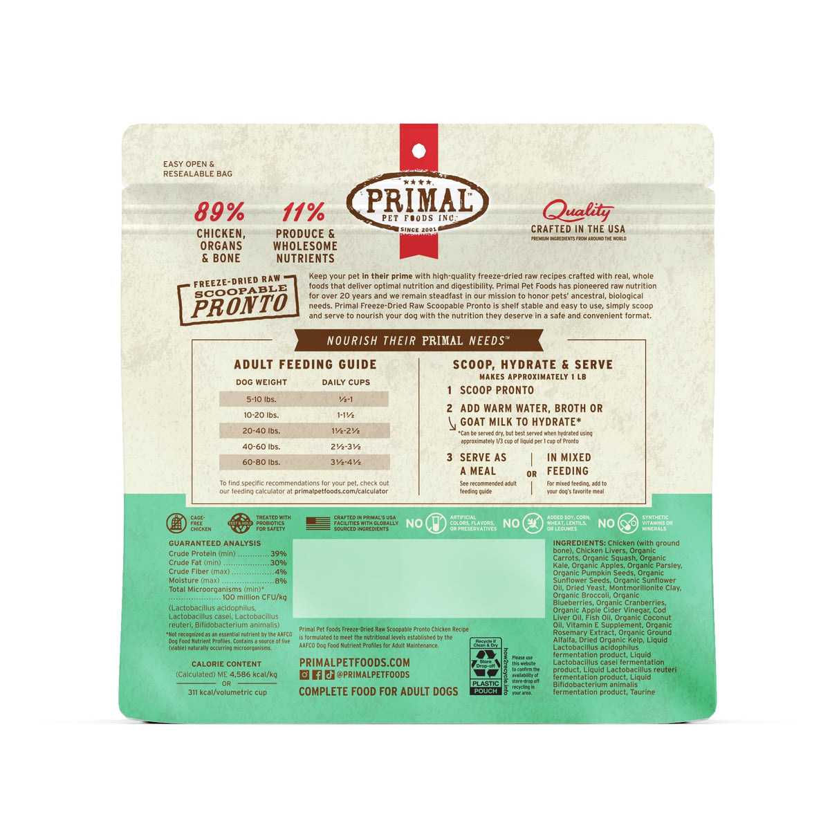 Freeze Dried Chicken Dog Food 16 oz B3237
