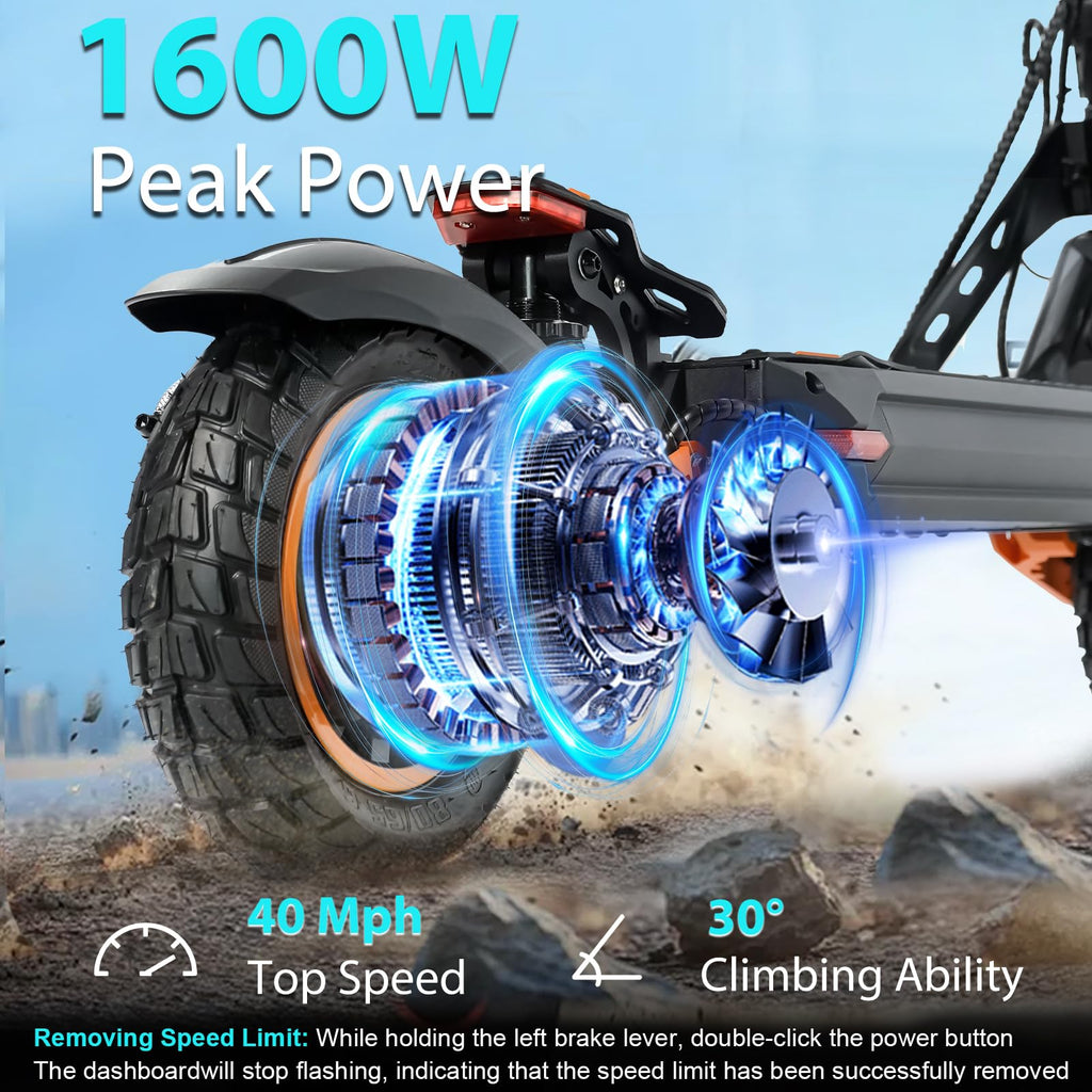 1600 W Motor 50 Miles Range 40 MPH Electric Scooter C622