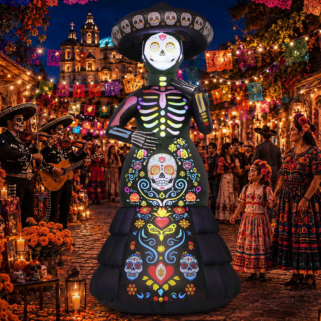 7.2FT Halloween Inflatable Ghost Bride with LED Lights Z392711