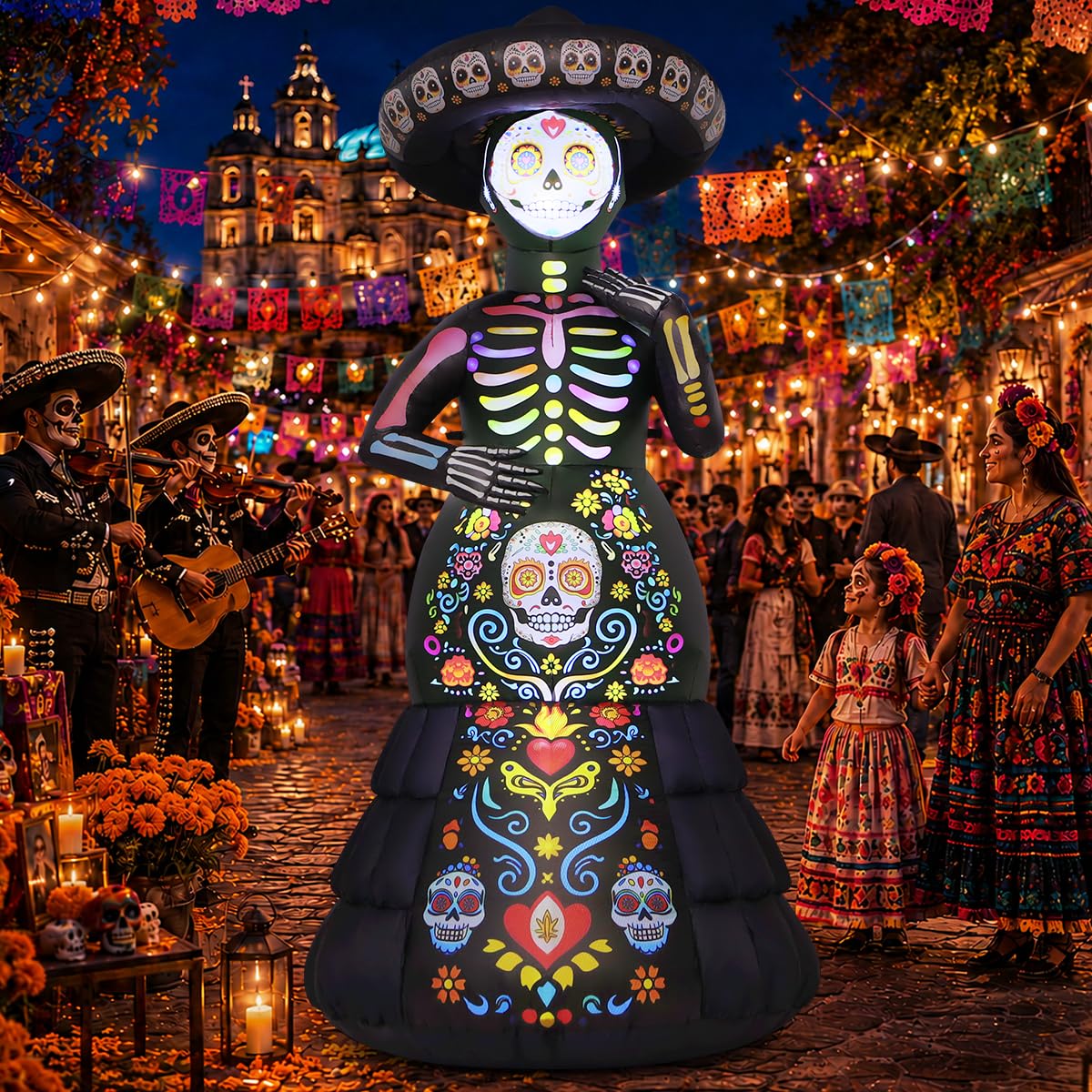 7.2FT Halloween Inflatable Ghost Bride with LED Lights Z392711