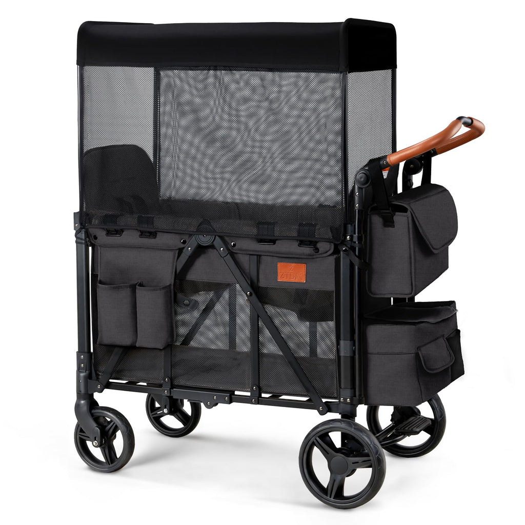 Foldable All-Terrain Double Wagon Stroller with Canopy C387172