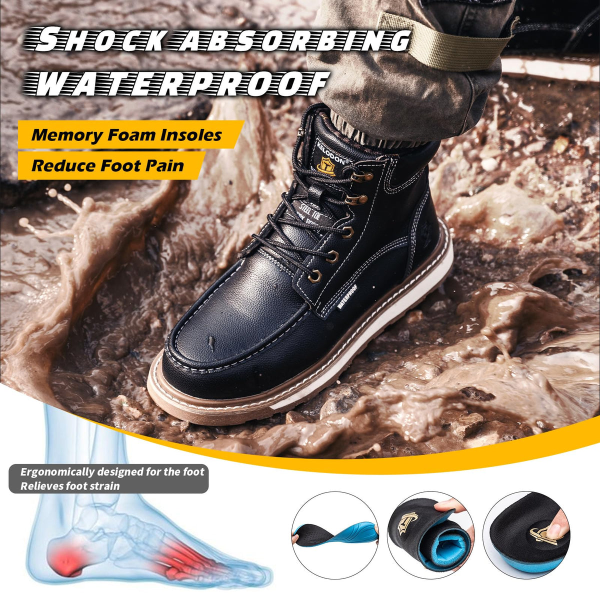 Waterproof Steel Toe Work Boots A464