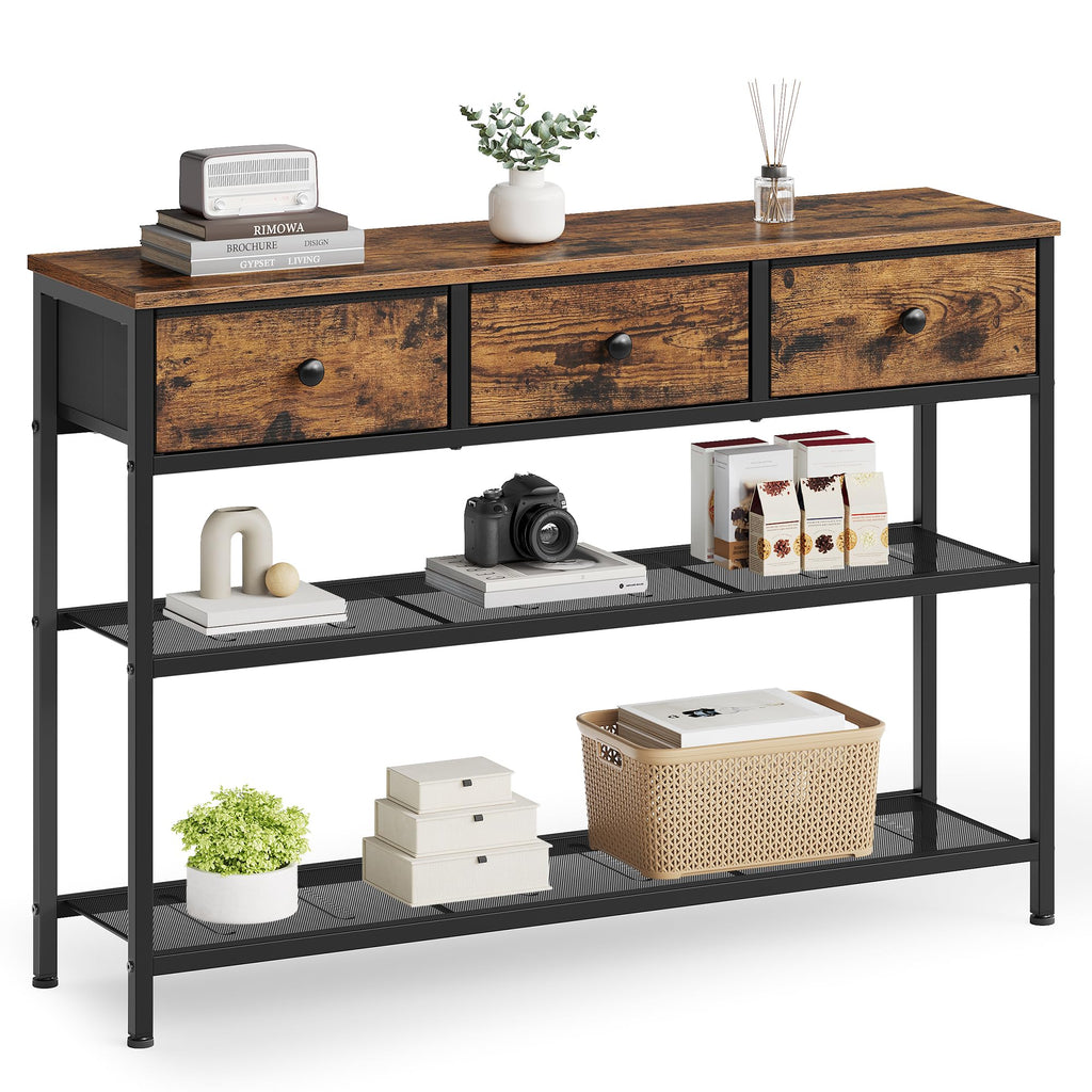 Console Table with 3 Fabric Drawers T229