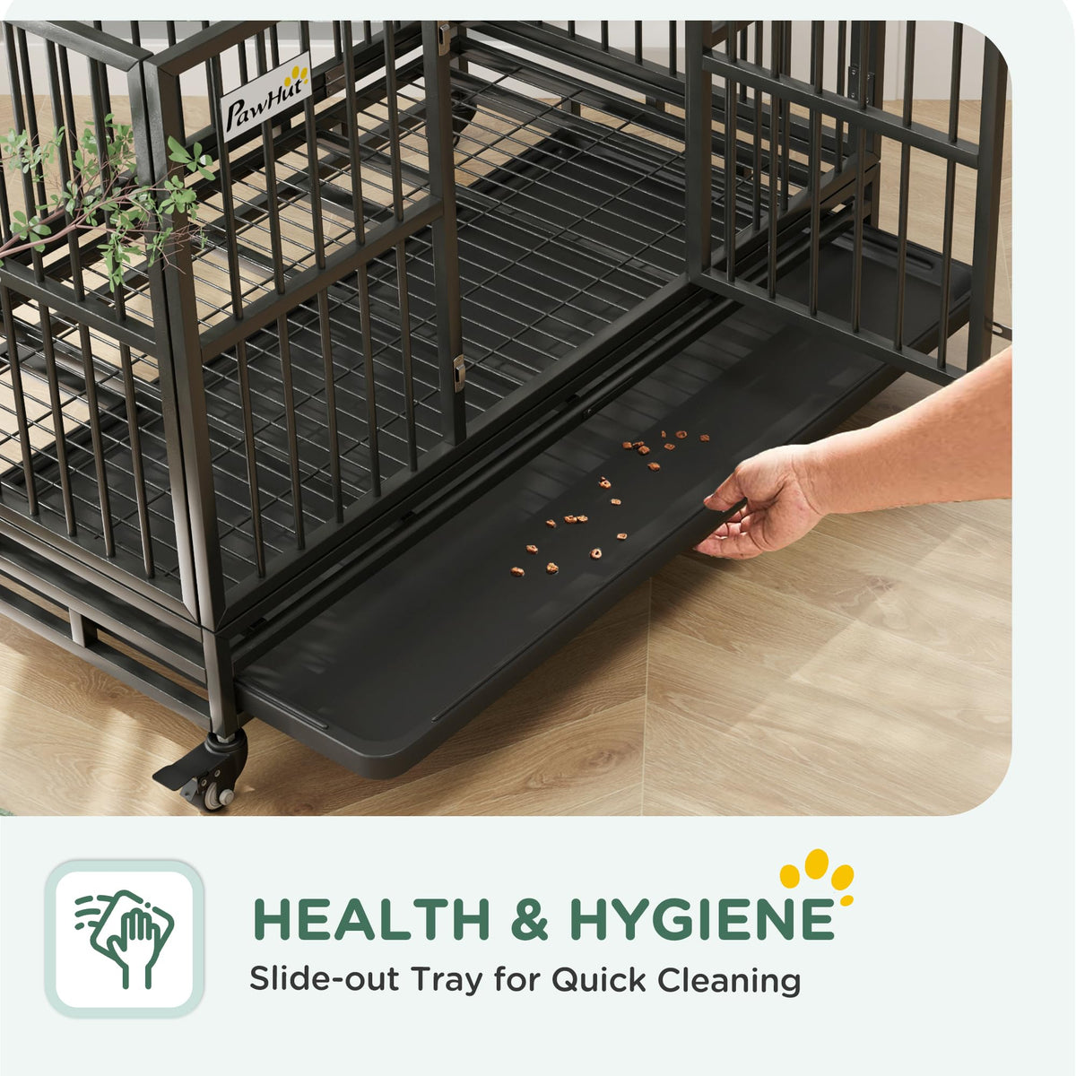 48" Heavy Duty Metal Dog Crate with Lockable Wheels Z135