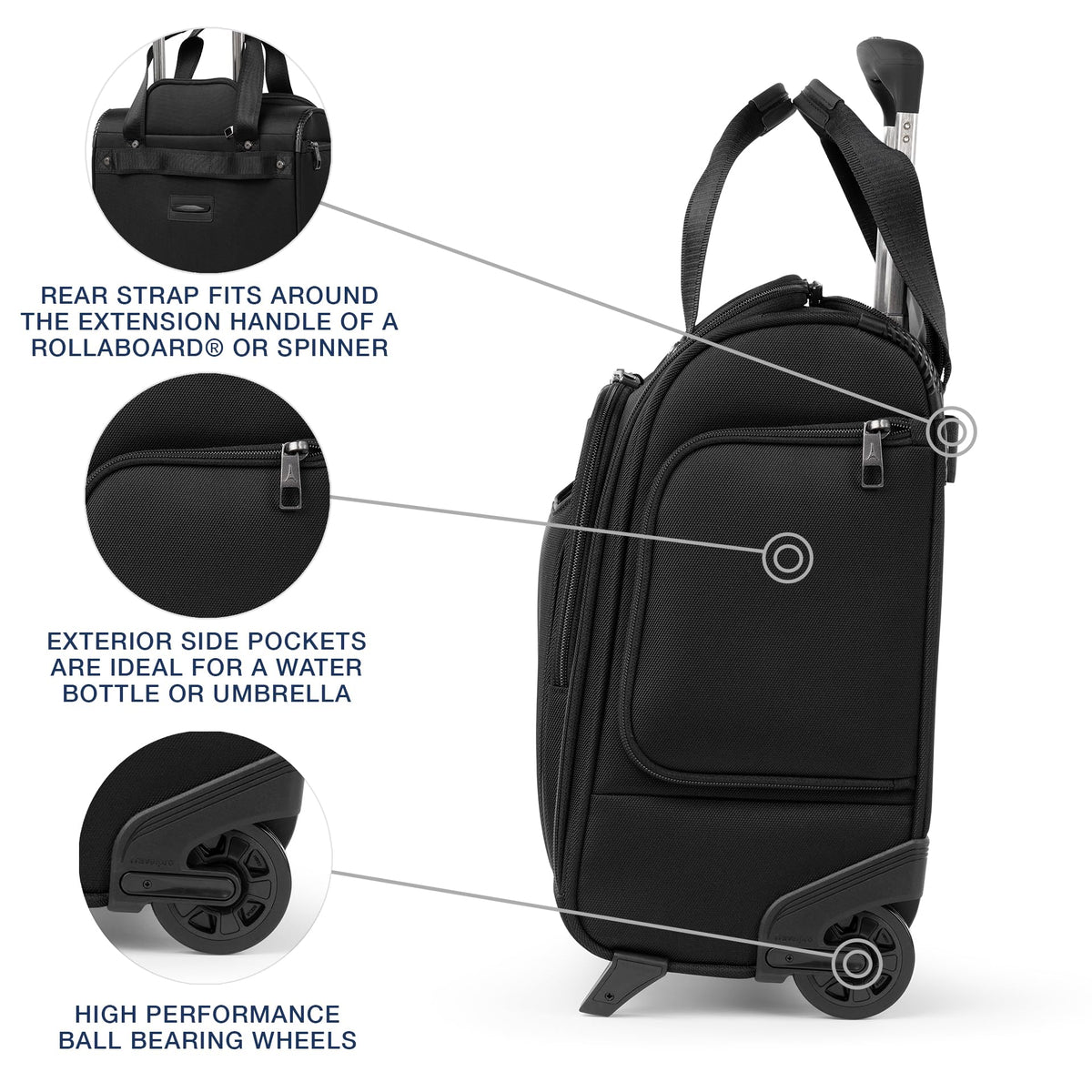 Softside Carry-On Underseat Bag, Black, 17-Inch P734