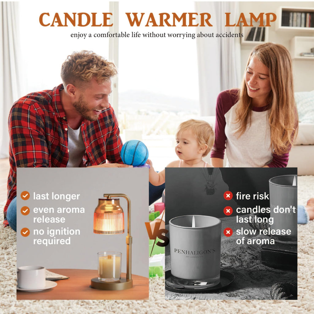 Candle Warmer Lamp with Timer Dimmer Adjustable Height I77289