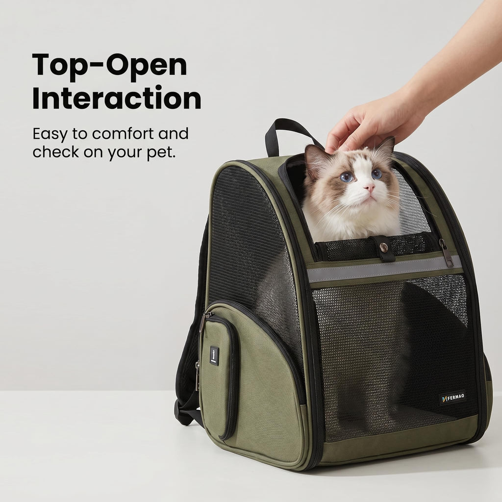 Cat Backpack Carrier Collapsible with Ventilated Mesh Z689