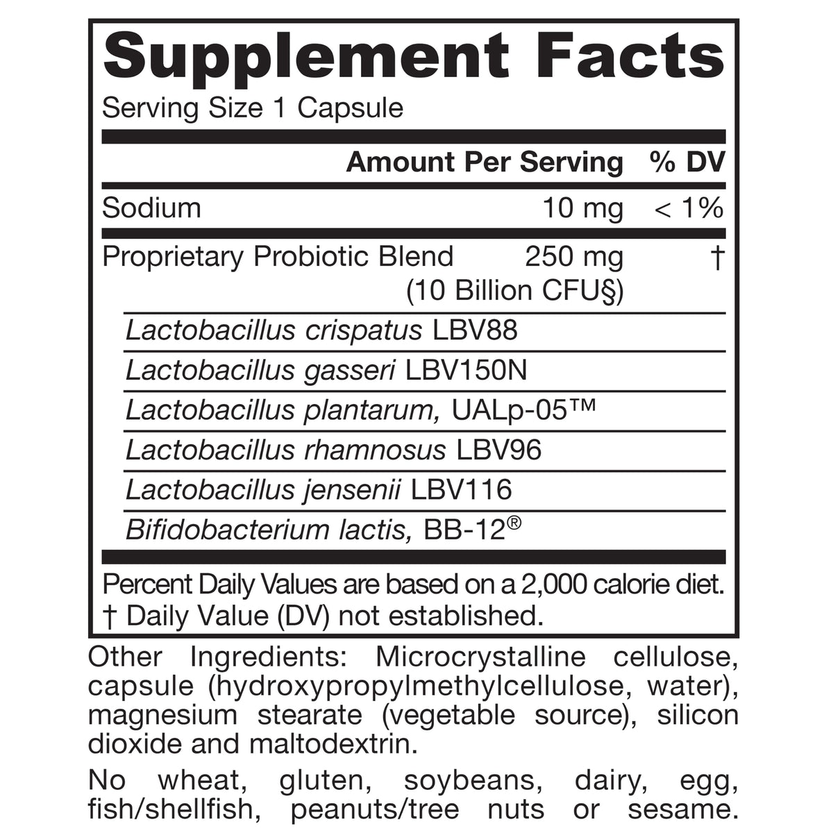 30 Capsules 10 Billion CFU Probiotics J31547