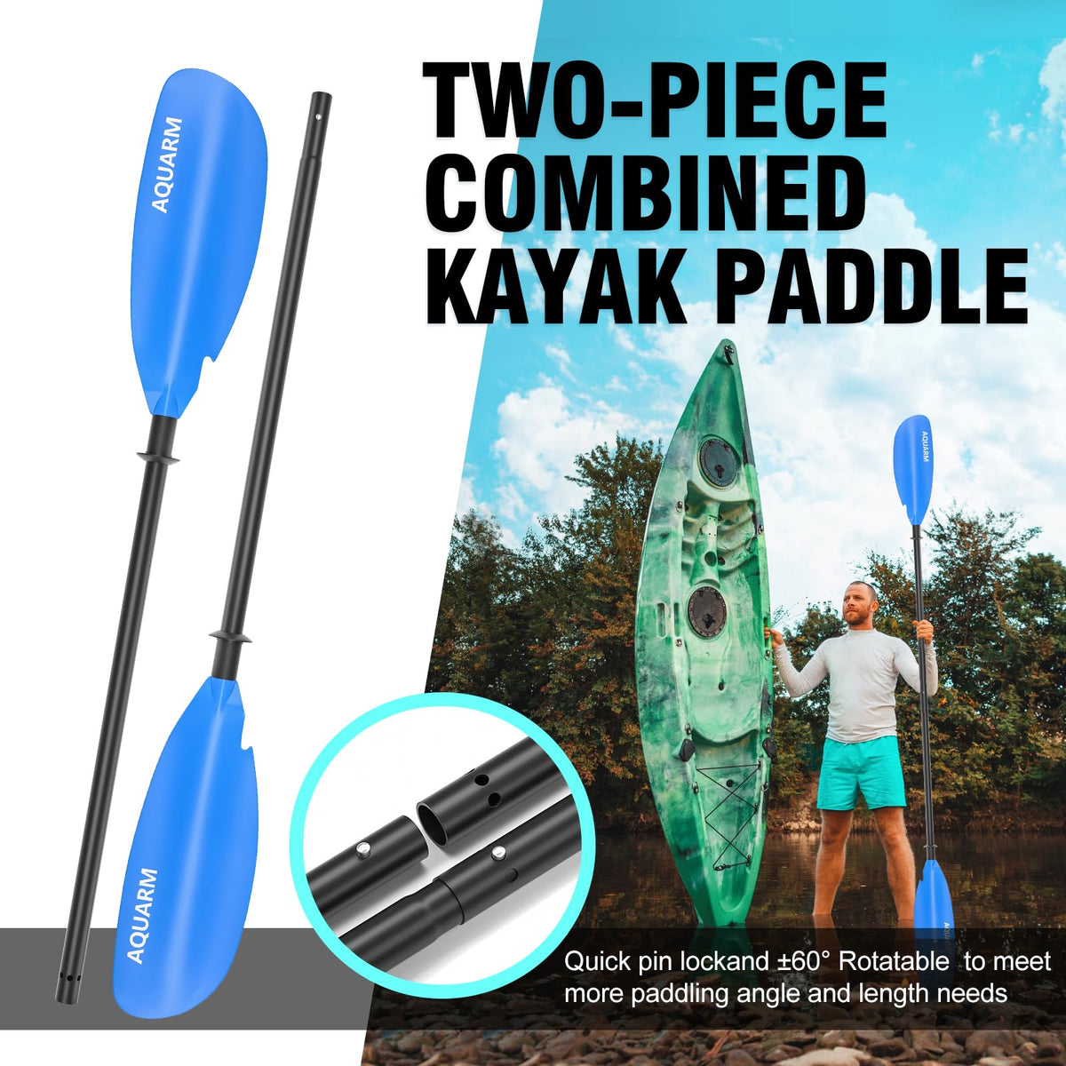 Adjustable Lightweight Kayak Paddle 231cm M4172