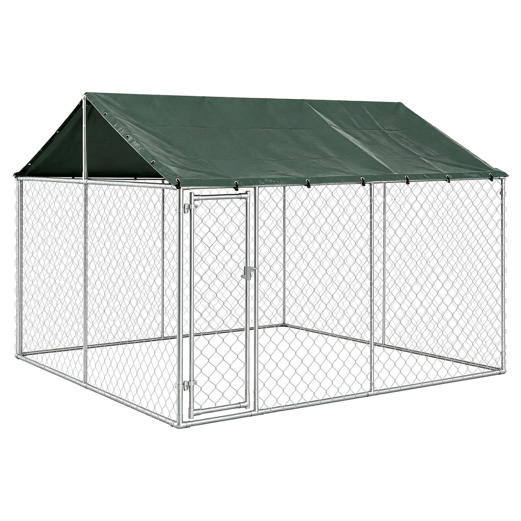 10x10FT Heavy Duty Galvanized Steel Outdoor Dog Kennel N412869