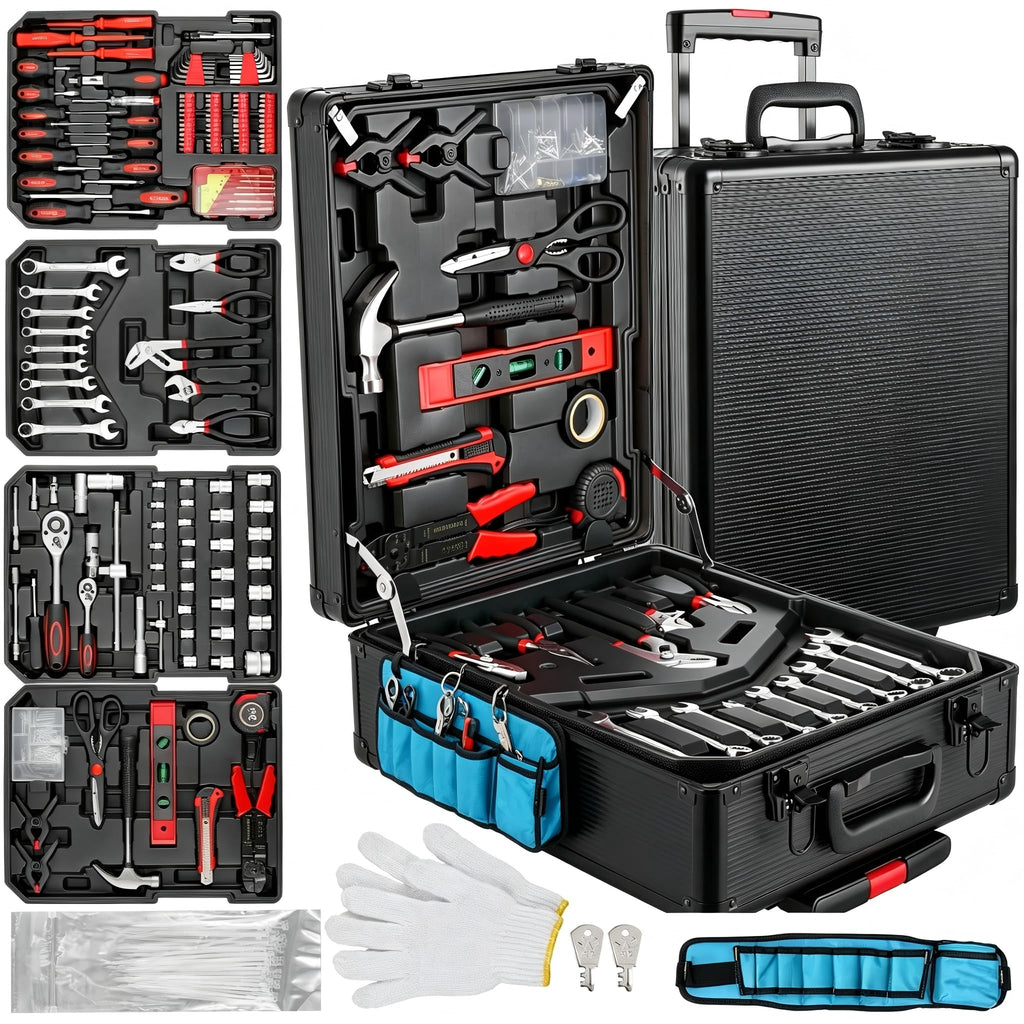 799pcs Aluminum Trolley Case Tool Set Silver W593394