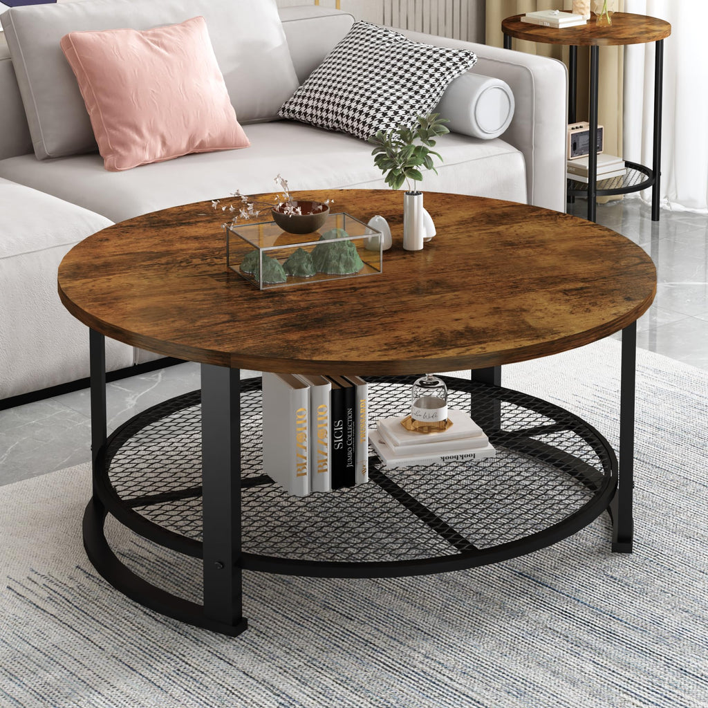 3-Piece Round Coffee Table Set with Storage C72956