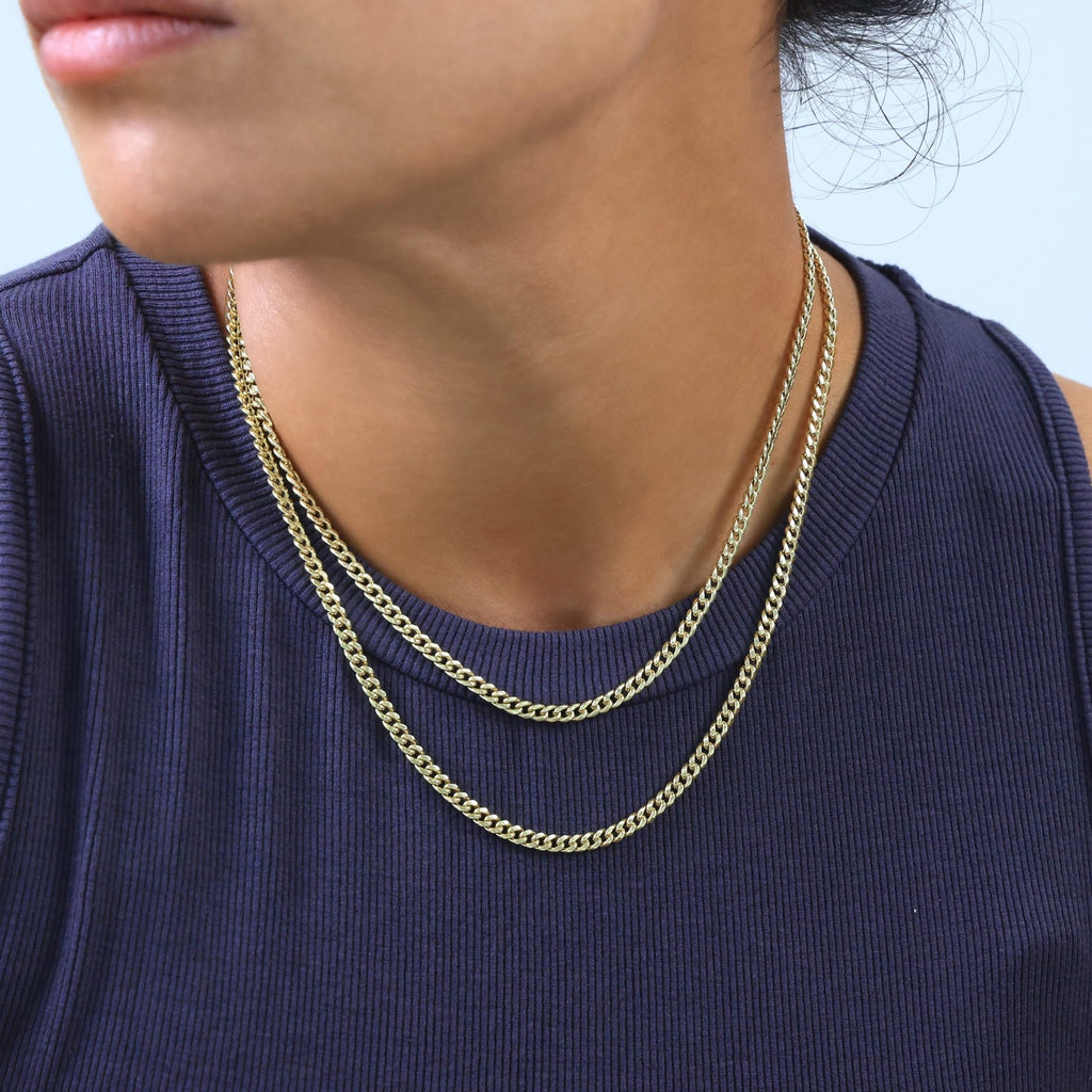 14K Yellow Gold Cuban Link Chain Necklace H7606