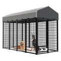 Large Heavy-Duty Dog Kennel with Roof, 4x8x6 Ft N97453