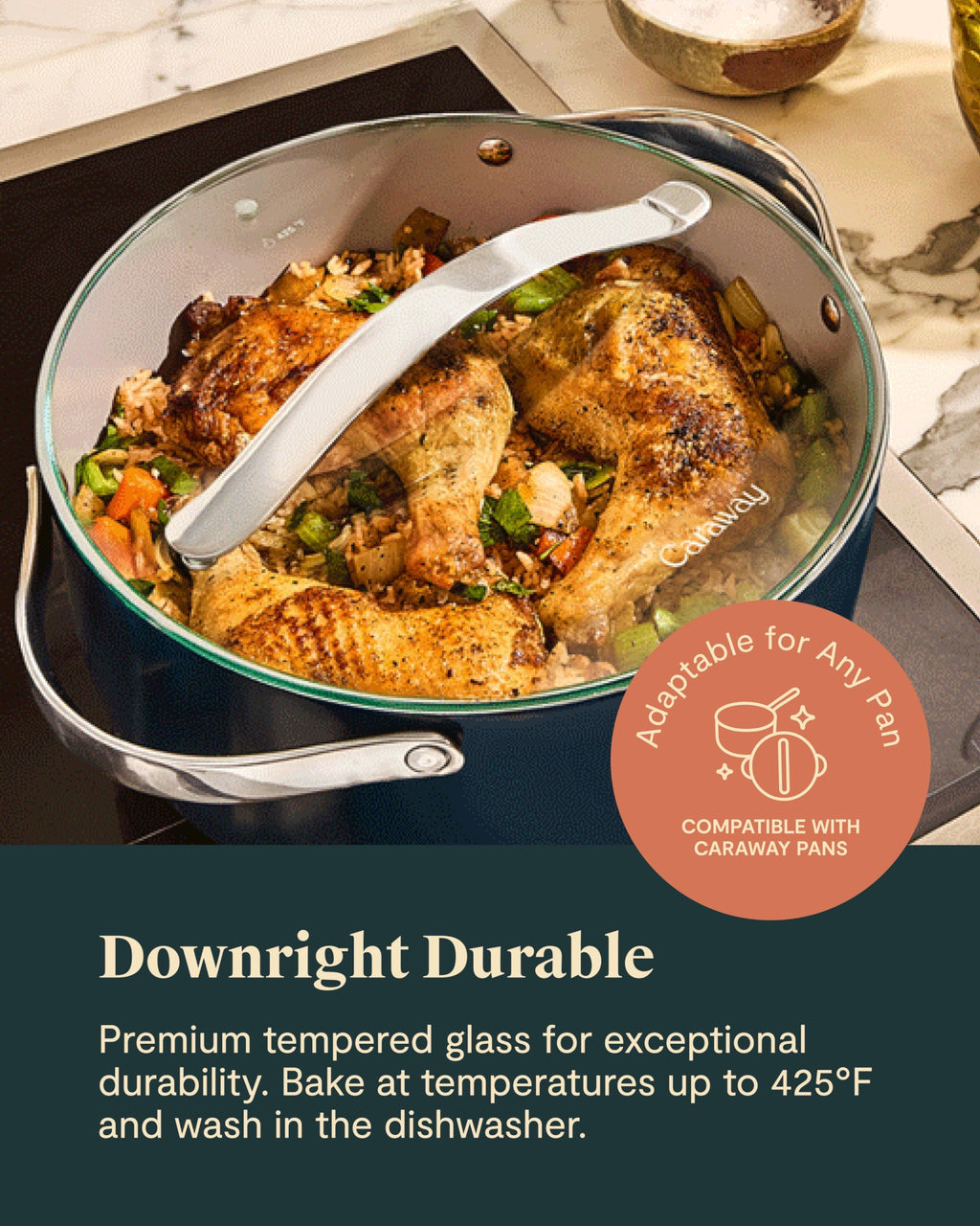 10.5" Tempered Glass Lid for Pots and Pans V352198