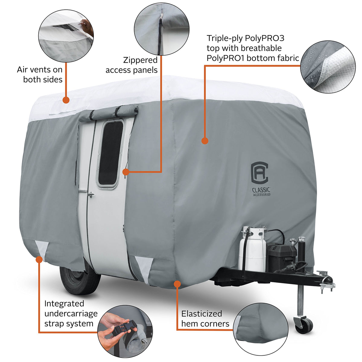Molded Fiberglass Travel Trailer Cover D495